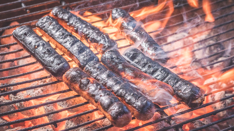 burned hot dogs