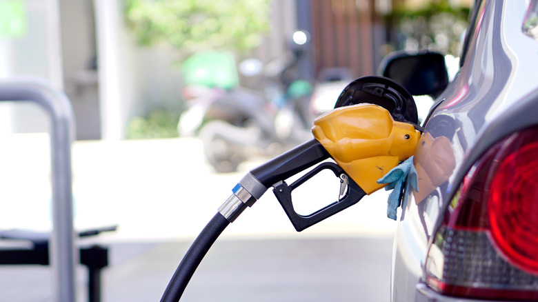 Gas pump in parked car