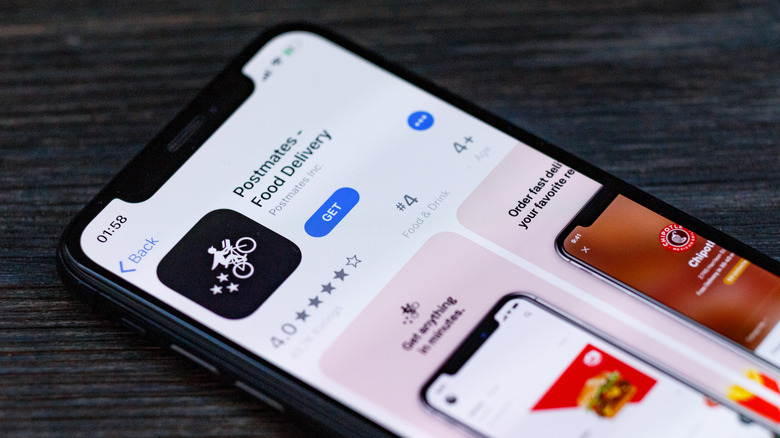 Postmates app on phone screen