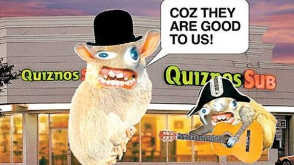 strange Quiznos ad with spongemonkeys