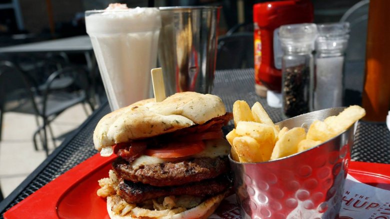 burger with fries 