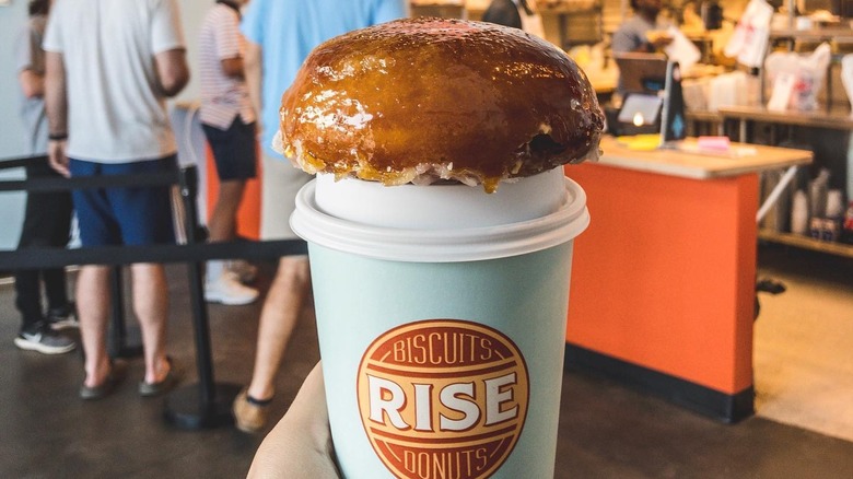 coffee and donut from rise