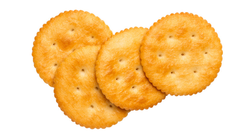 four ritz crackers top view