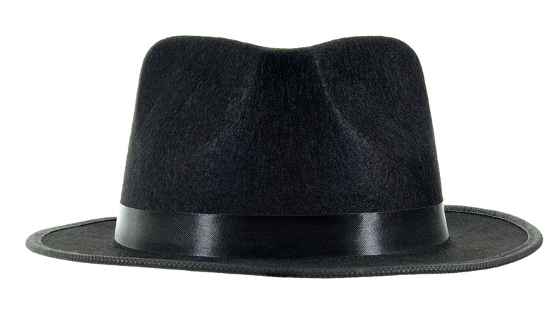 black fedora front view