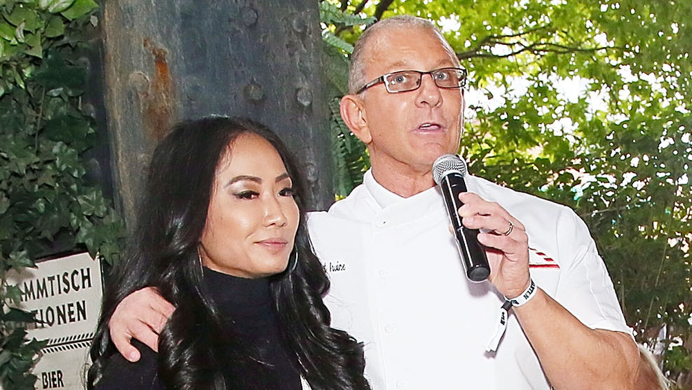 Gail Kim and husband Robert at an event. 