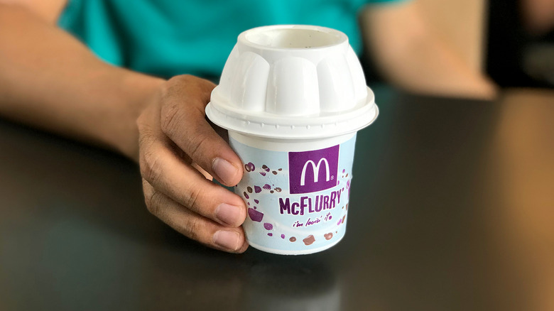 McDonald's McFlurry in hand 