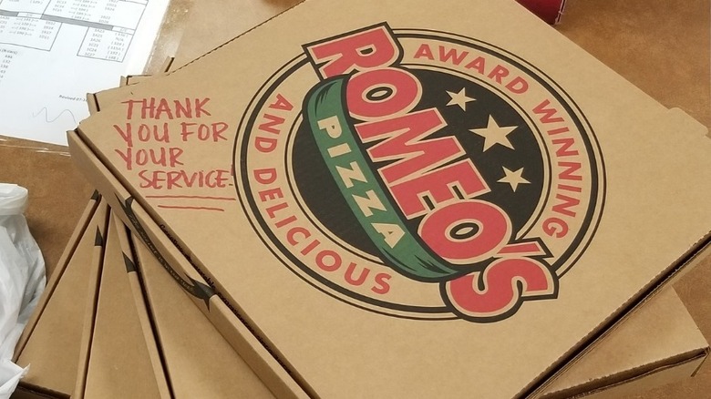 romeo's pizza boxes