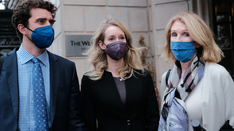 Elizabeth Holmes in a face mask. 