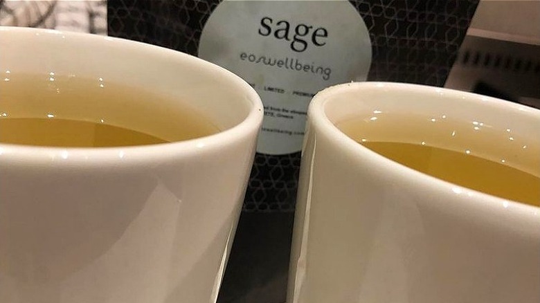 Two cups of sage tea