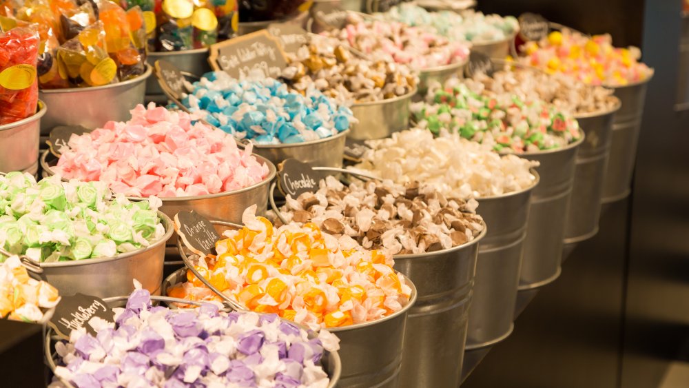 Buckets of Salt water taffy