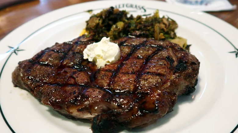 grilled steak at Saltgrass Steakhouse