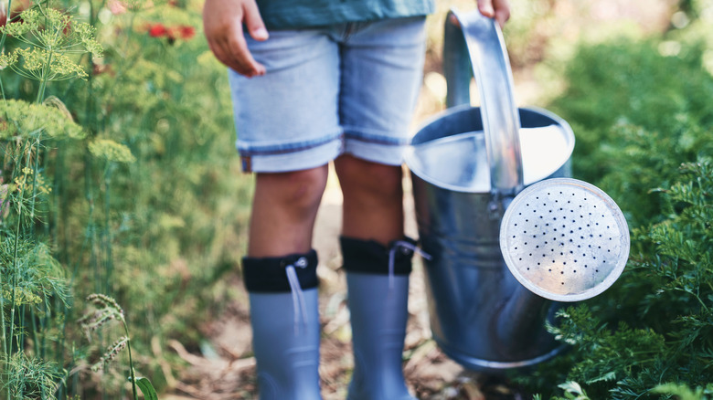 child watering can garden shorts