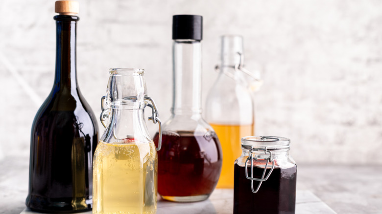 vinegar in bottles