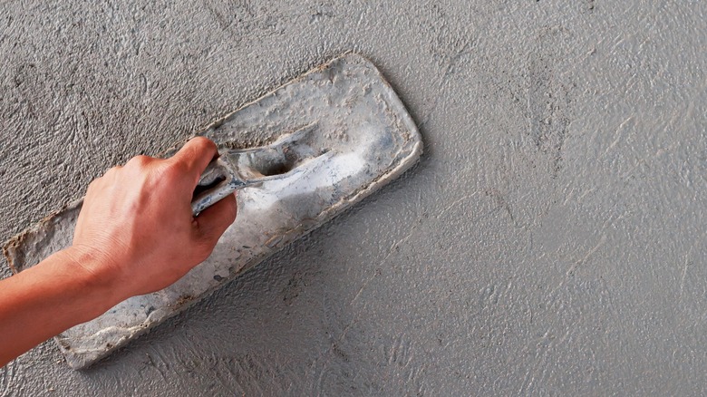 concrete, hand, smoothing tool