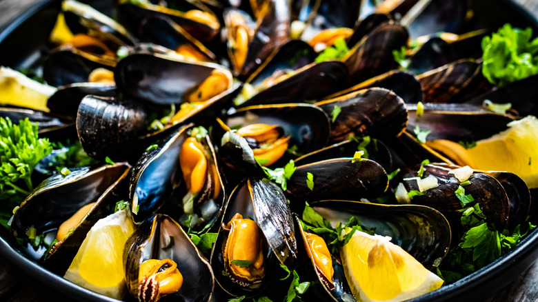 Steamed mussels