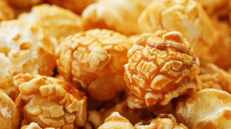 Close up of caramel popcorn