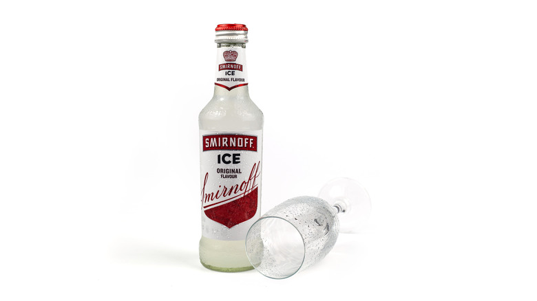 smirnoff ice with overturned glass