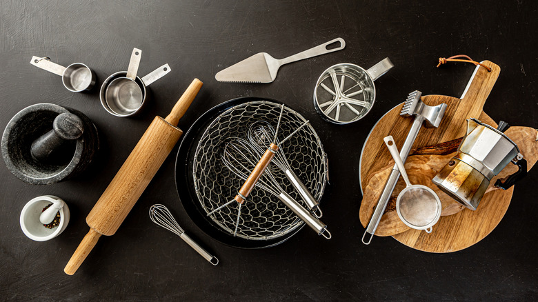 assorted kitchen tools 