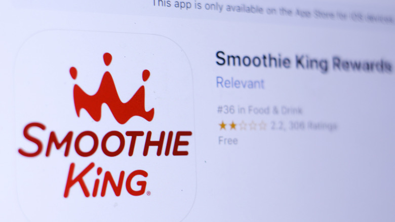 A screen showing a Smoothie King Rewards App.