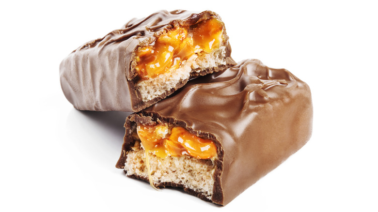 Snickers candy bar with peanuts 