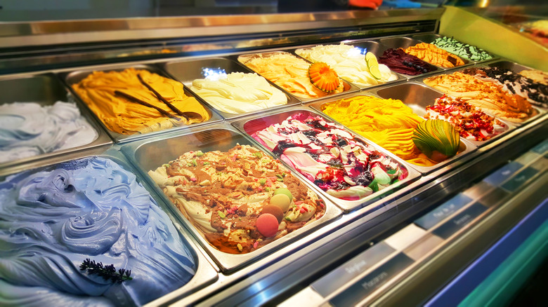 Sorbets in refrigerated display