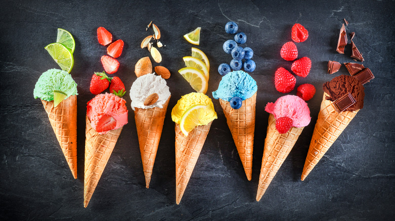 Cones of sorbets and ice creams