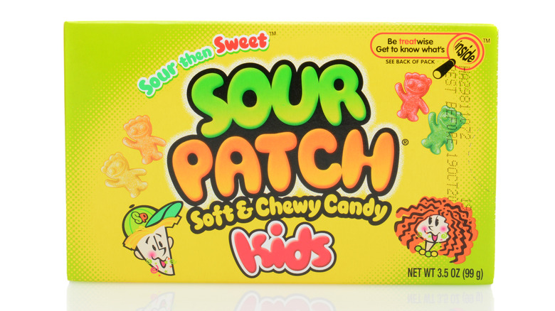 An old box of Sour Patch Kids