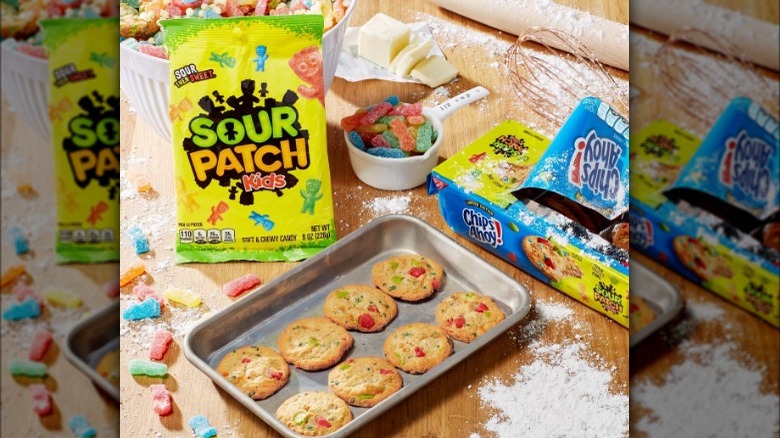 Sour Patch Chips Ahoy Cookies on tray