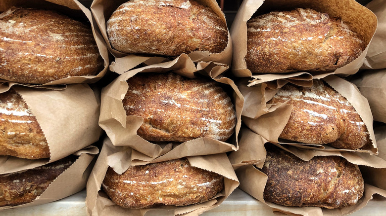 sourdough breads paper bag