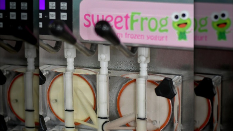 Frozen yogurt dispensers at sweetFrog