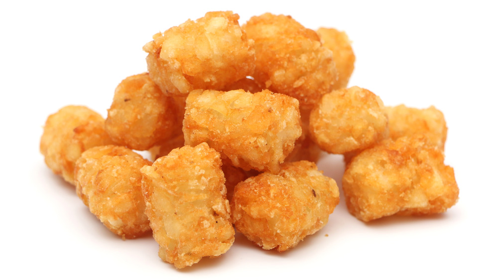 Tater tots on white background