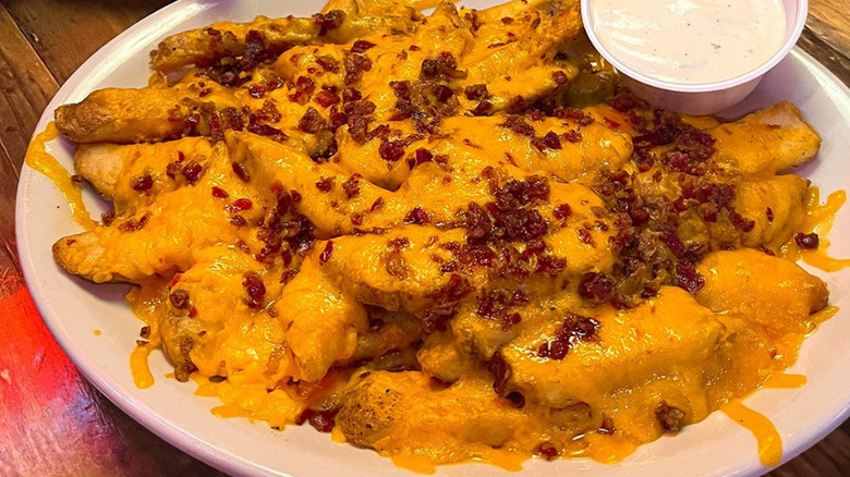 smothered steak fries at Texas Roadhouse