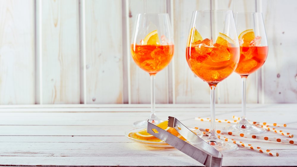 Three Aperol spritzes on the table 