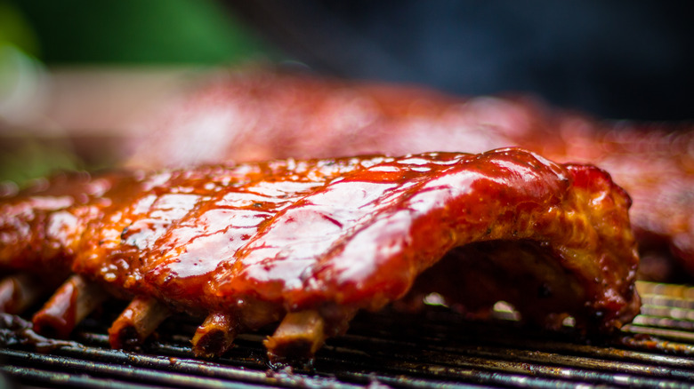 ribs on a grill