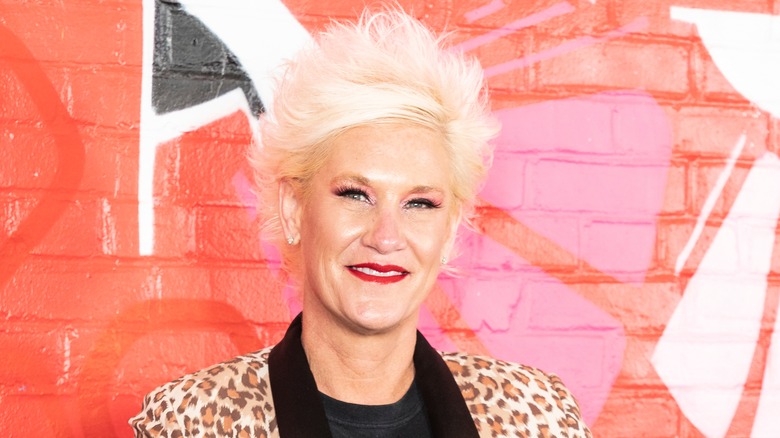 Anne Burrell with red lipstick