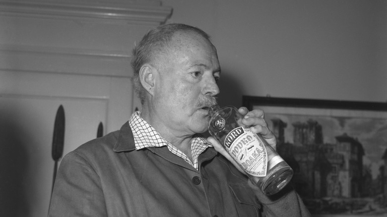 Ernest Hemingway drinking