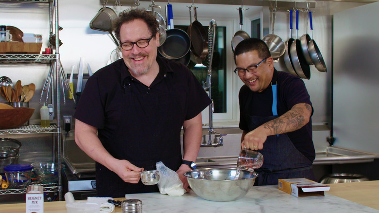 Jon Favreau in the kitchen with Roy Choi