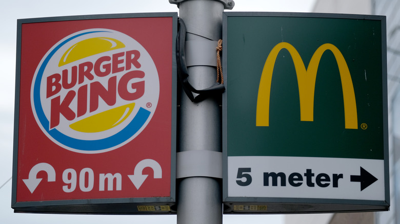 Burger King and McDonald's signs