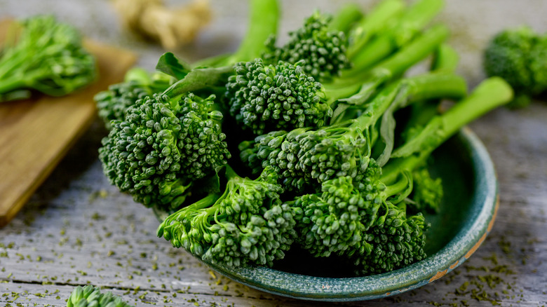 broccolini on a ceramic dish