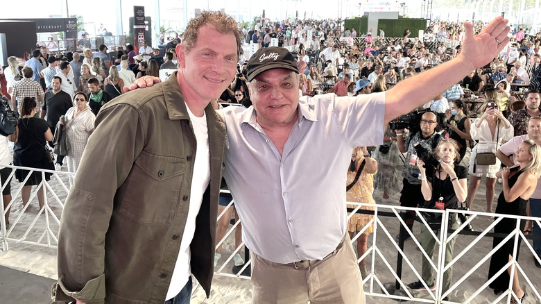 Bobby Flay and Lee Schrager at SOBEWFF's Burger Bash