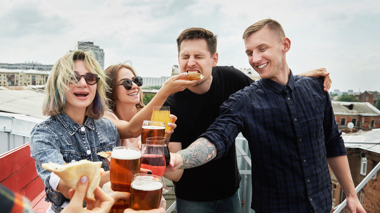 People enjoying drinks in New York