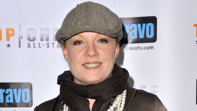 Chef Tiffani Faison in hat and scarf