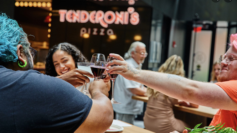 People eating at Tenderoni's restaurant