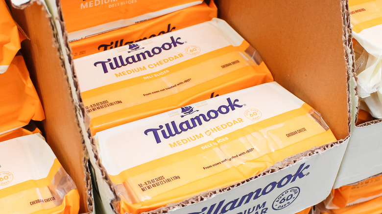 Tillamook medium cheddar supermarket dairy aisle