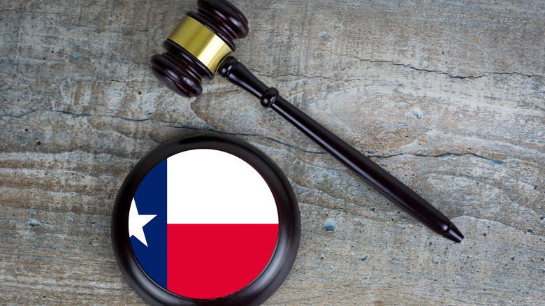 Texas flag and gavel