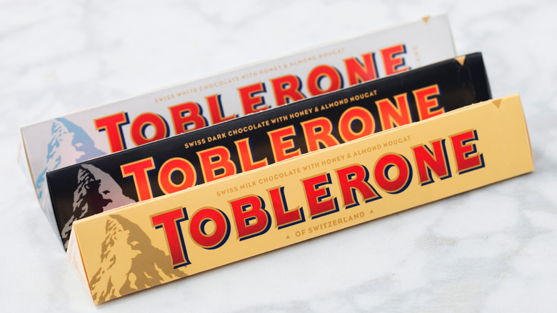 Three types of Toblerone