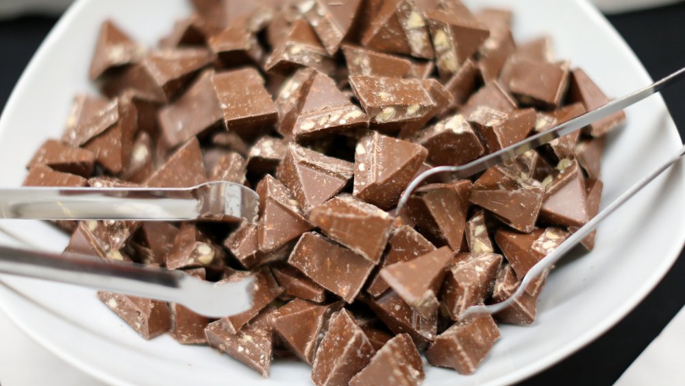 Toblerone triangles in a serving bowl