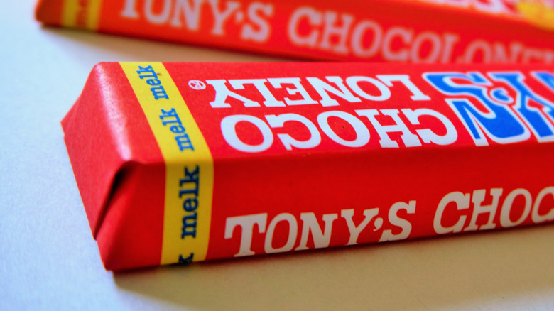 Tony's Chocolonely bars up close