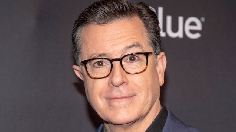 A close-up of Stephen Colbert