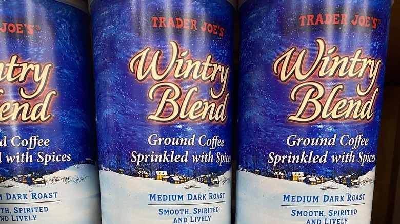 Trader Joe's Wintry Blend ground coffee sprinkled with spices